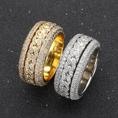 Iced Out Rotating Cuban Ring - ViViGleam