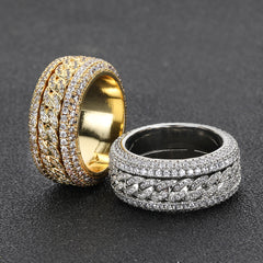 Iced Out Rotating Cuban Ring - ViViGleam
