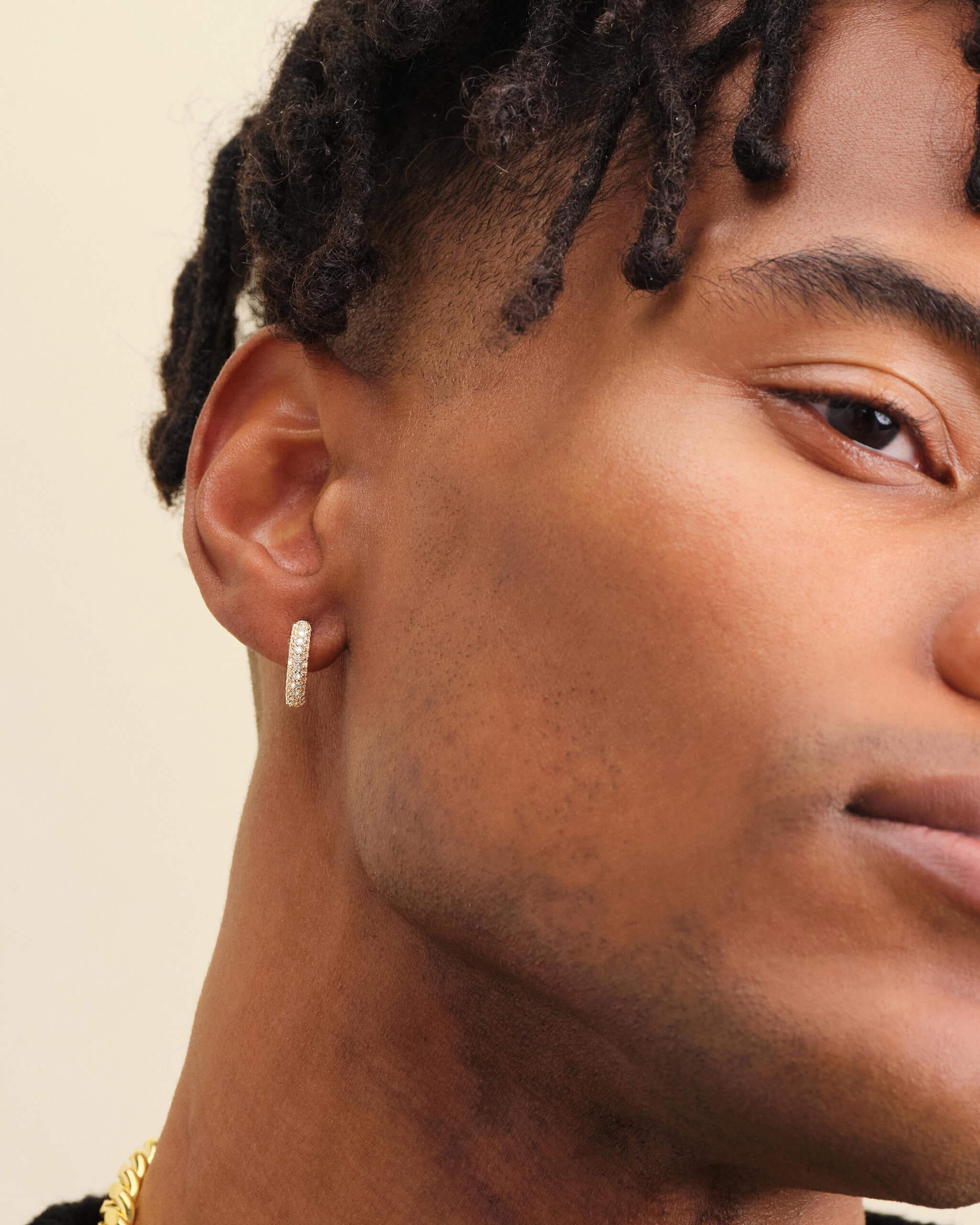 Iced Out Hoop Earrings - Gold - ViViGleam