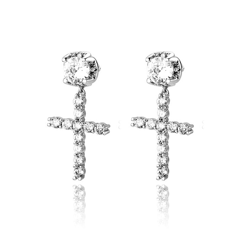 Studded Cross Earrings - ViViGleam