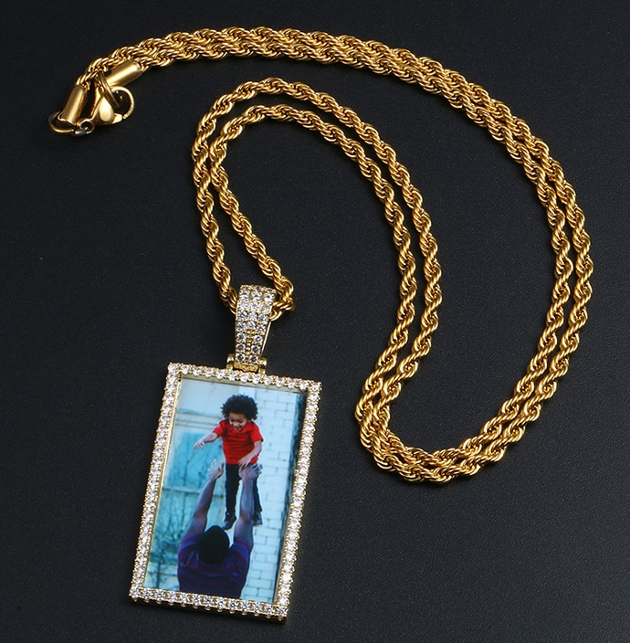 Personalized Photo Medallions Necklace For Men