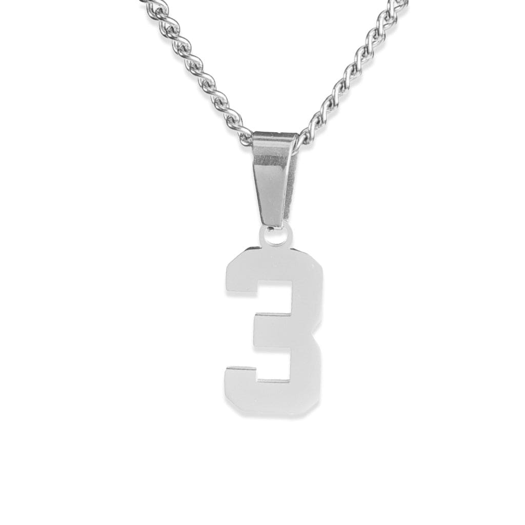 Number Pendant Necklace - Silver - ViViGleam
