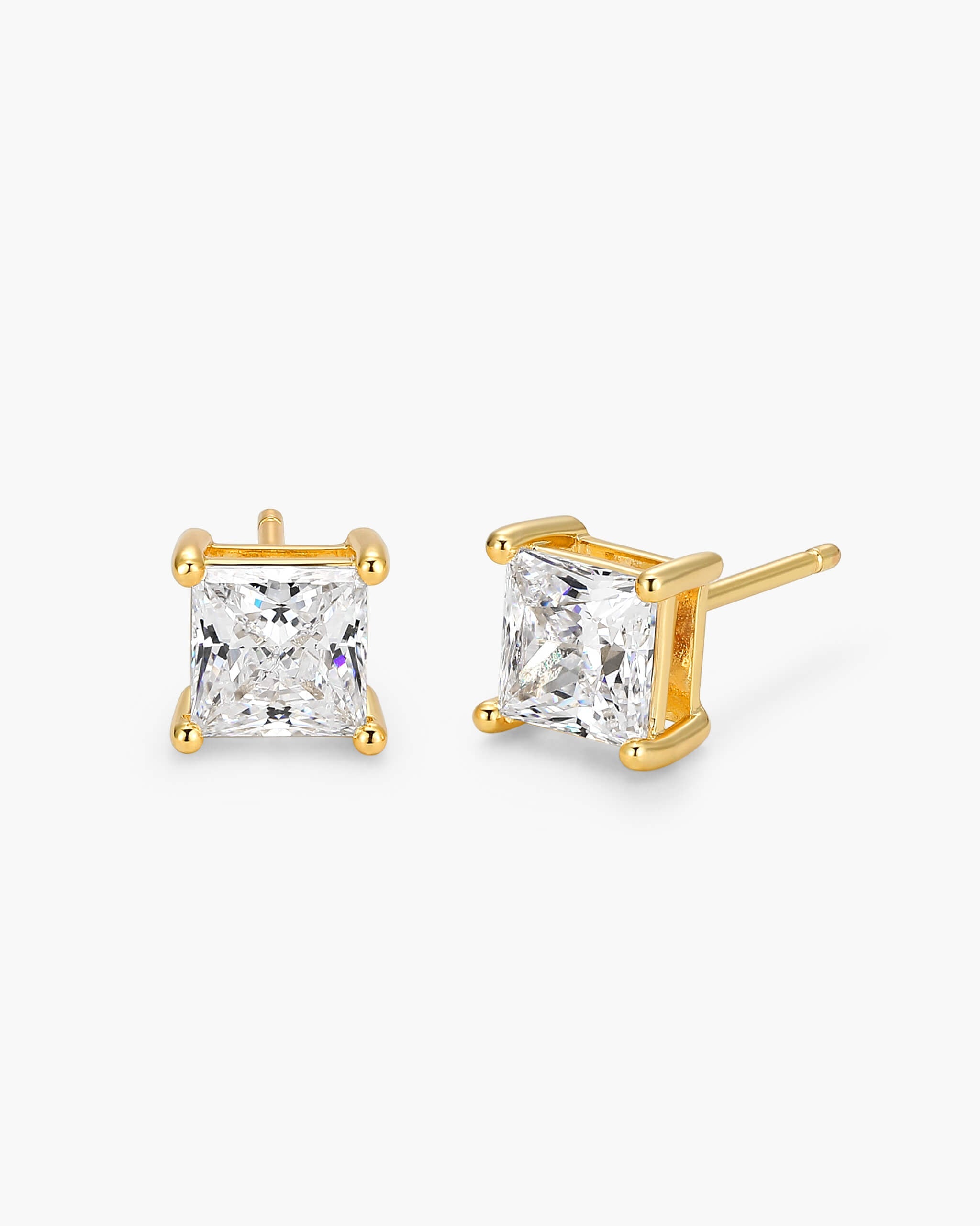 Square Stud Earrings - Gold - ViViGleam