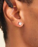 Square Stud Earrings - Silver - ViViGleam