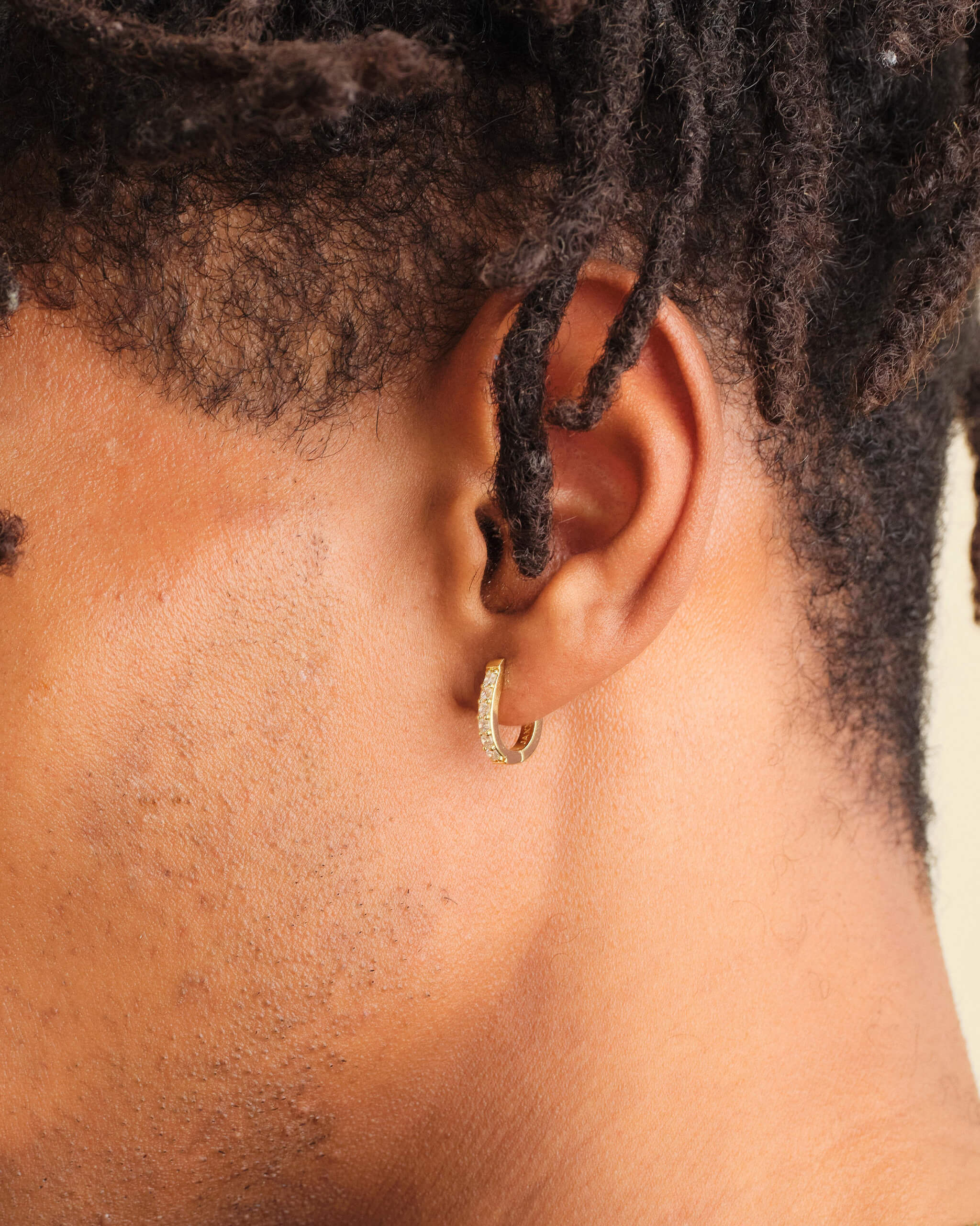 Studded Huggie Hoop Earrings - Gold - ViViGleam