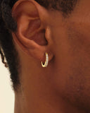 Studded Huggie Hoop Earrings - Gold - ViViGleam