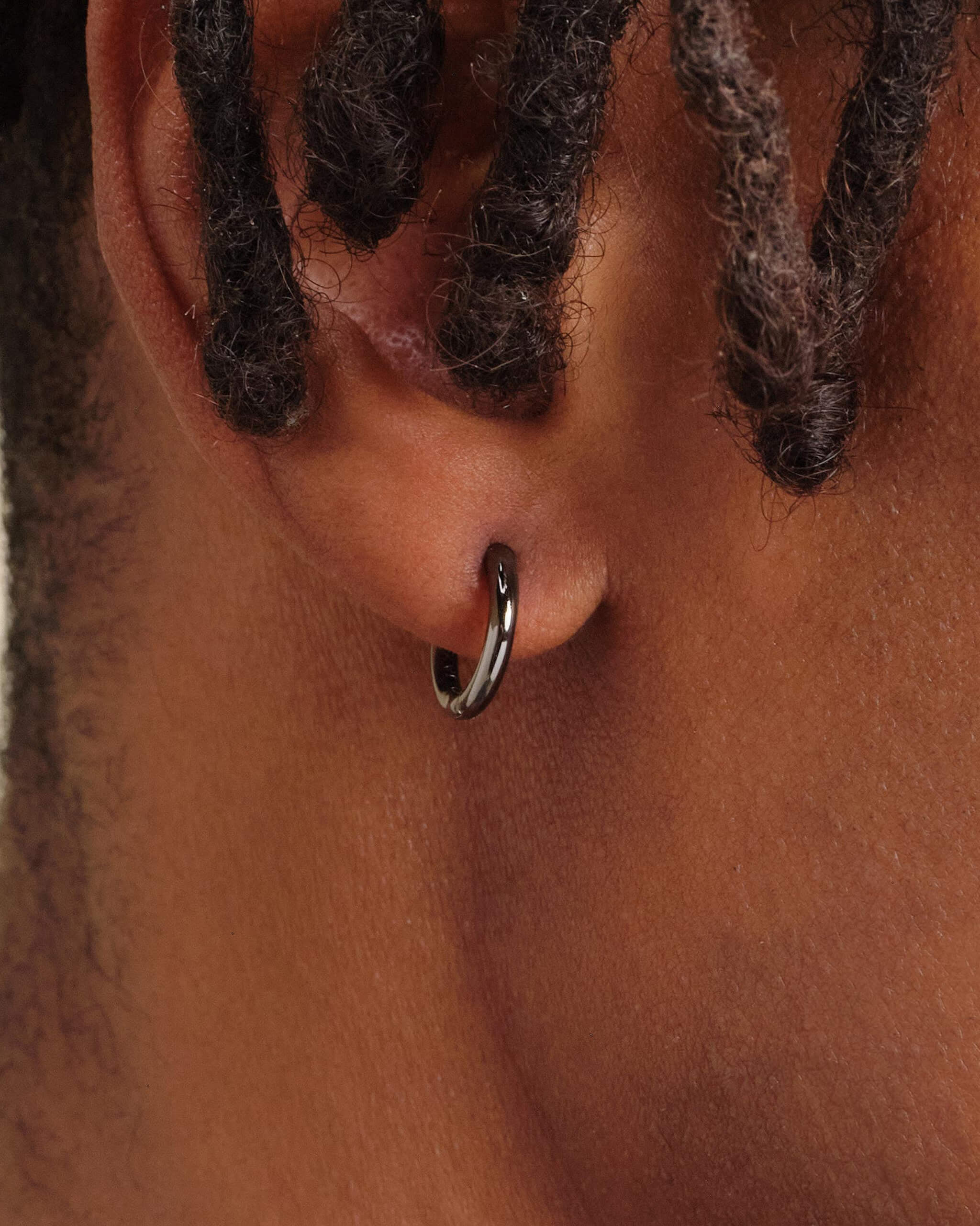 Thin Hoop Earrings - Black - ViViGleam