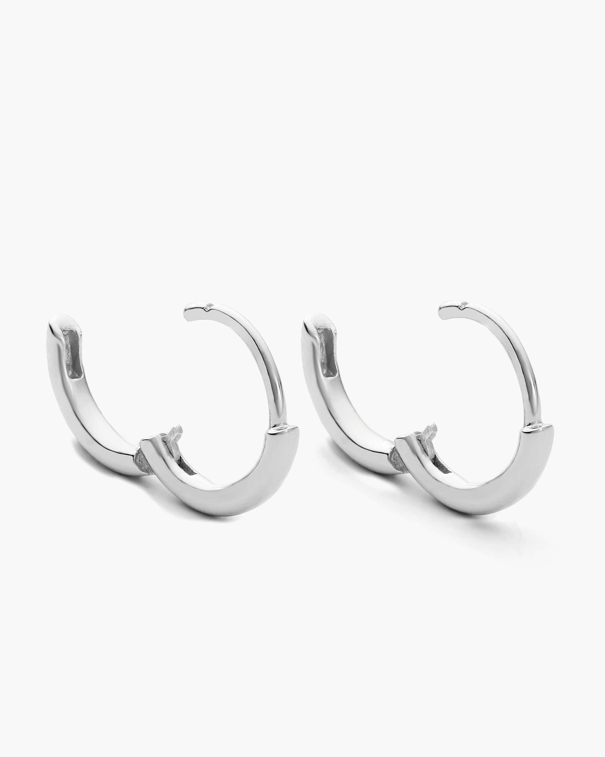 Thin Hoop Earrings - Silver - ViViGleam