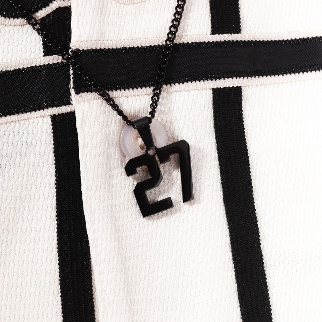 Number Pendant Necklace - Black - ViViGleam