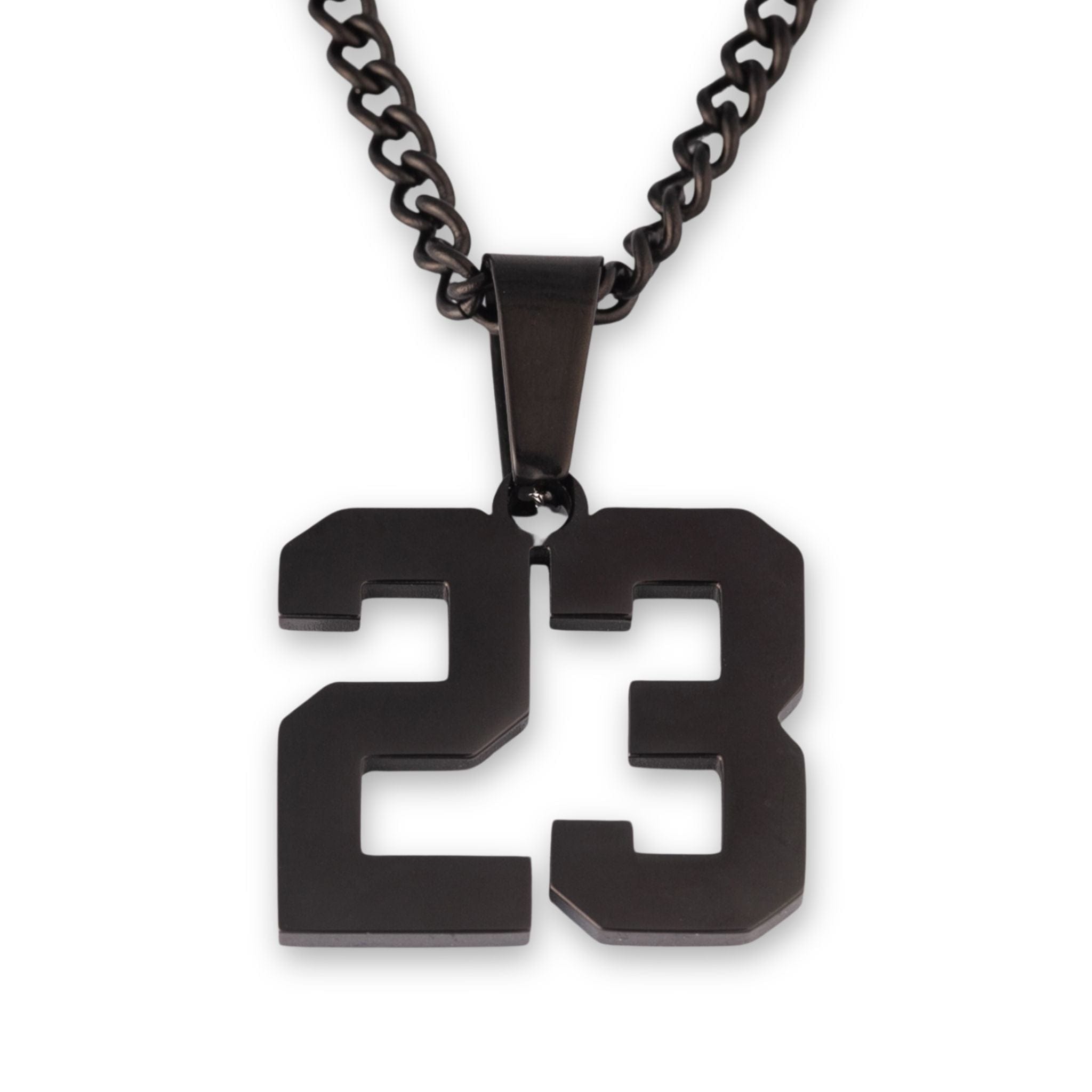 Number Pendant Necklace - Black - ViViGleam