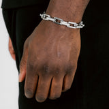 Iced Box Square Link Chain Bracelet - ViViGleam