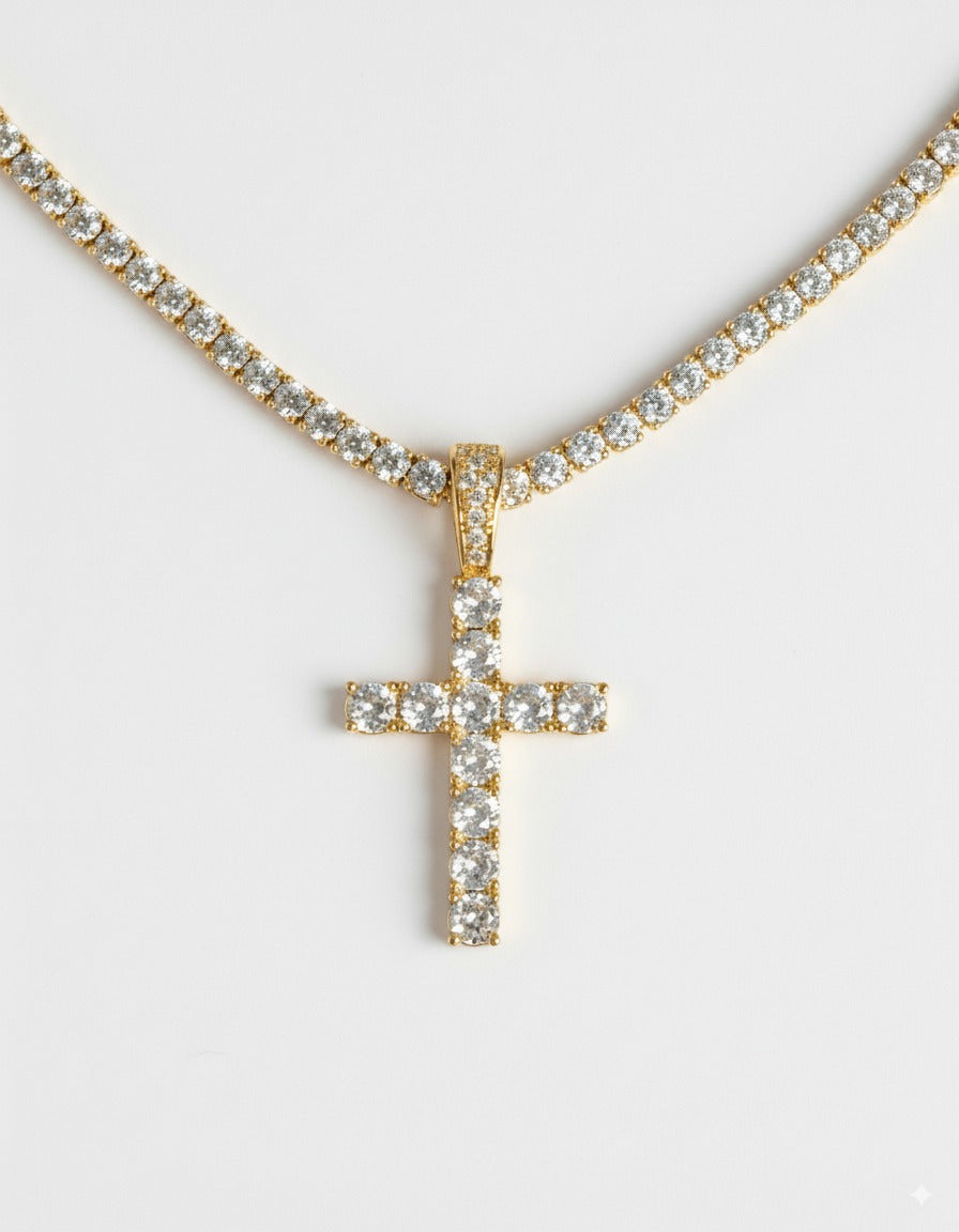 Iced Out Cross Necklace - ViViGleam