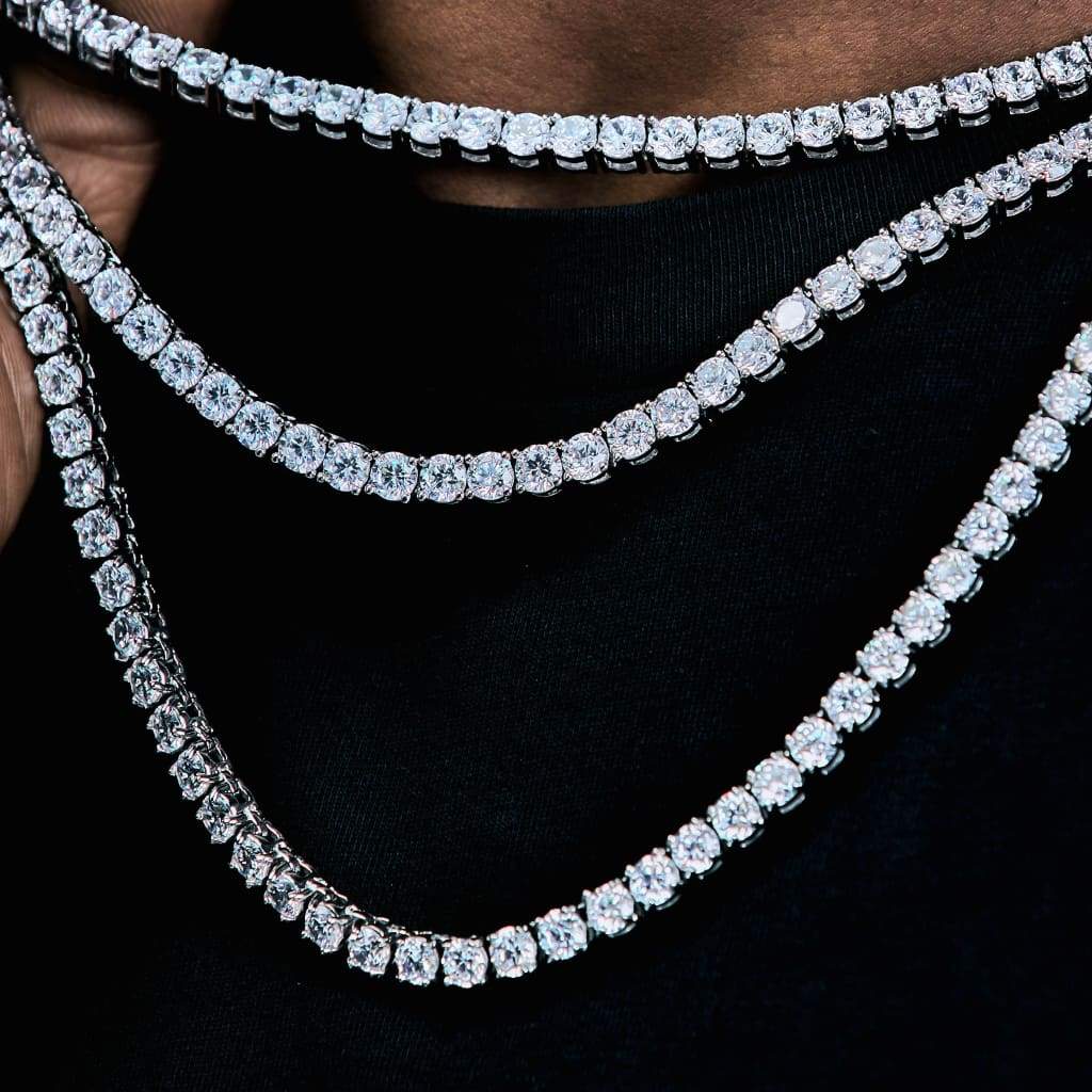 Iced Tennis Chain White Gold(ALL SIZES) - ViViGleam
