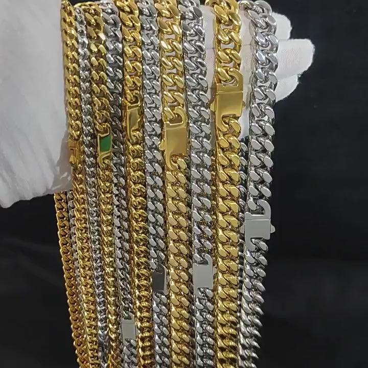 Stainless Steel Gold Plated Cuban Chain