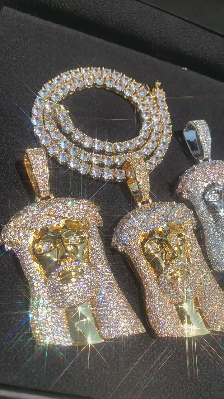 Iced Out Moissanite Jesus Piece Pendant