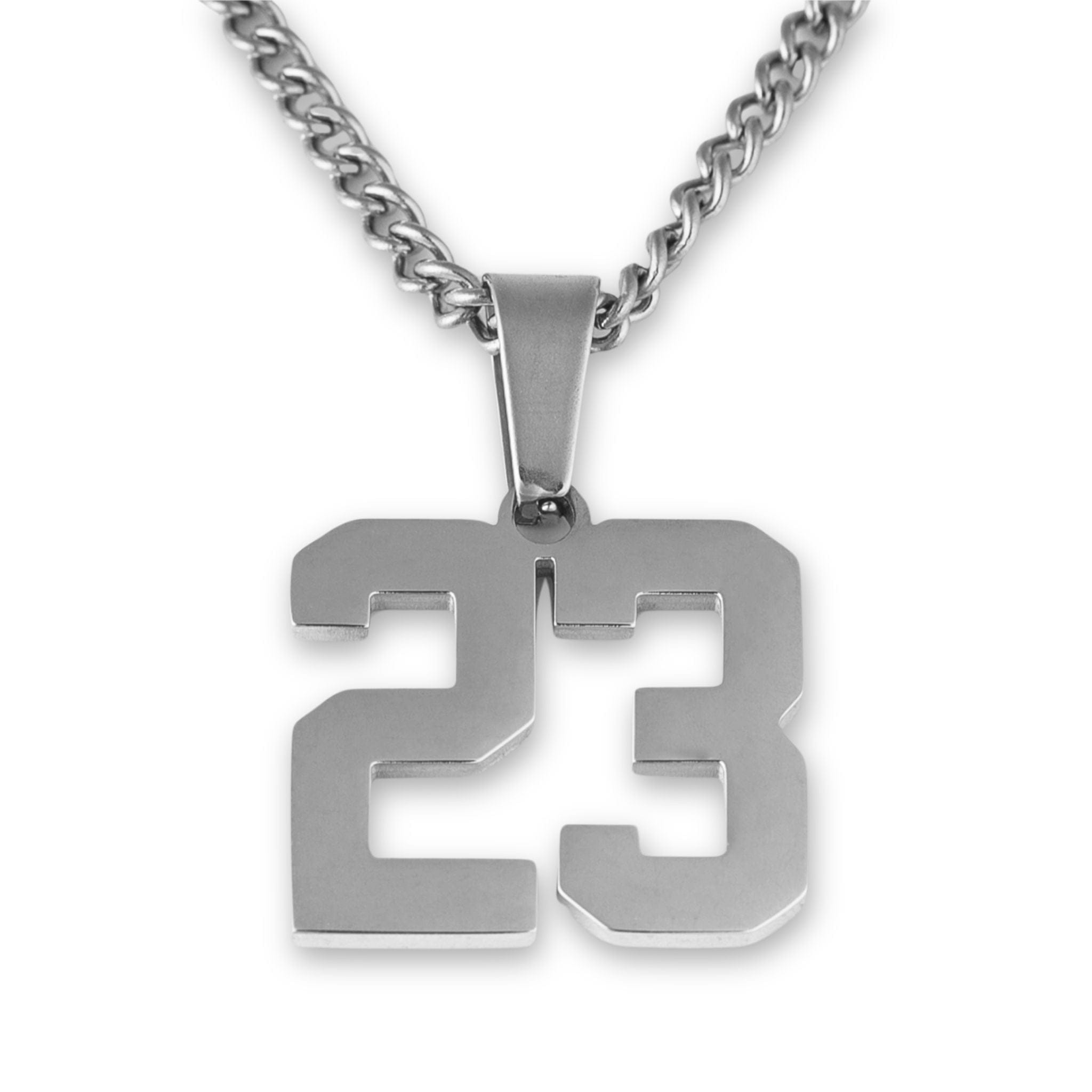 Number Pendant Necklace - Silver - ViViGleam